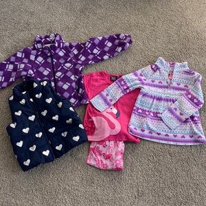 3T bundle. Baby Gap Puffer Vest, Columbia Fleece coat, PJ’s and fleece shirt